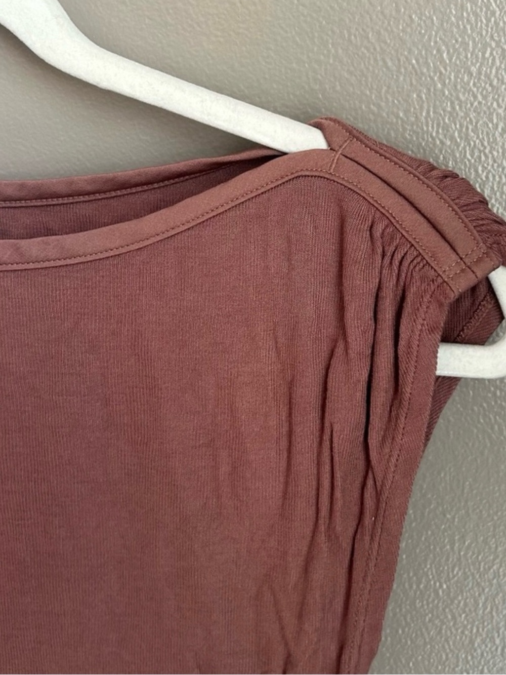 Free People Intimately Mauve Ruched Boatneck Muscle Tank Size S - Picture 7 of 10